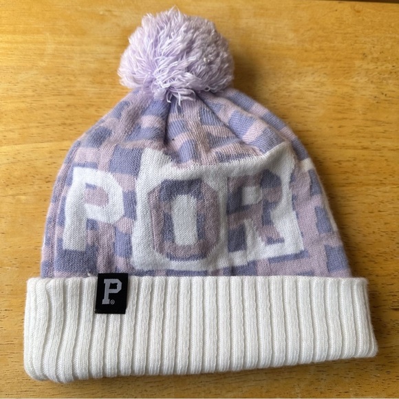 Portland Purple Beanie Knit Hat - Picture 3 of 4